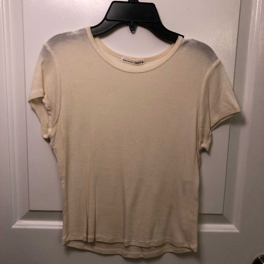 NWOT Yellow Ribbed T Shirt